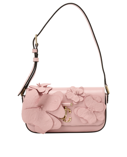 Mini Avenue Floral Applique Shoulder Bag, &pound;295, Handbags, Pink, Leather, Front view
